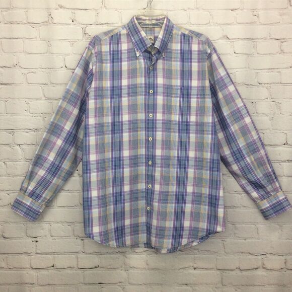 Peter Millar Men's Shirt Sz L Crown Button Down Long Sleeve Multicolored Plaid - Picture 1 of 9
